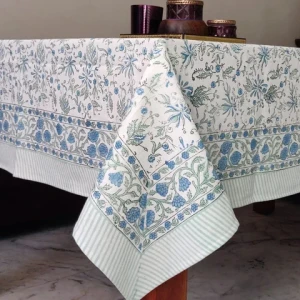 New 2024 latest designs cotton linen poly cot spun poly table cloths and table linen for living room decoration from India