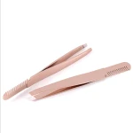 New arrival makeup tools private label customize professional  eyebrow tweezer with comb