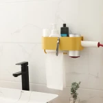 New Arrival Multifunctional Hair Dryer Holder Shelf No Drilling Bathroom Storage Organizers Creative Blower Rack