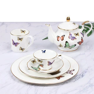 new butterfly design bone china dinner sets ceramic dinnerware