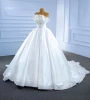 New design ivory  bridal gown ball sleeveless ball gown luxury pear  bead &satin wedding dress