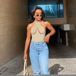 New Design Lattice Sleeveless Hollow Out Crop Top 2021 Summer Female Chic Style Tanks Women Streetwear Club Party Corset