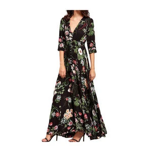 New design stylish 100% cotton Women Long Maxi Dress