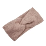 New design vintage wool cross headband versatile wide-brimmed plain knit headband for women