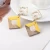 Import New Hollow Rectangular Matte Gold Pendant Square Wood Earrings Jewelry Sweet Candy Earring For Girls from China
