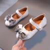 new kids shoes spring autumn childrens flat shoes girls princess Party sandals soft bottom PU leather baby dance Wedding shoes