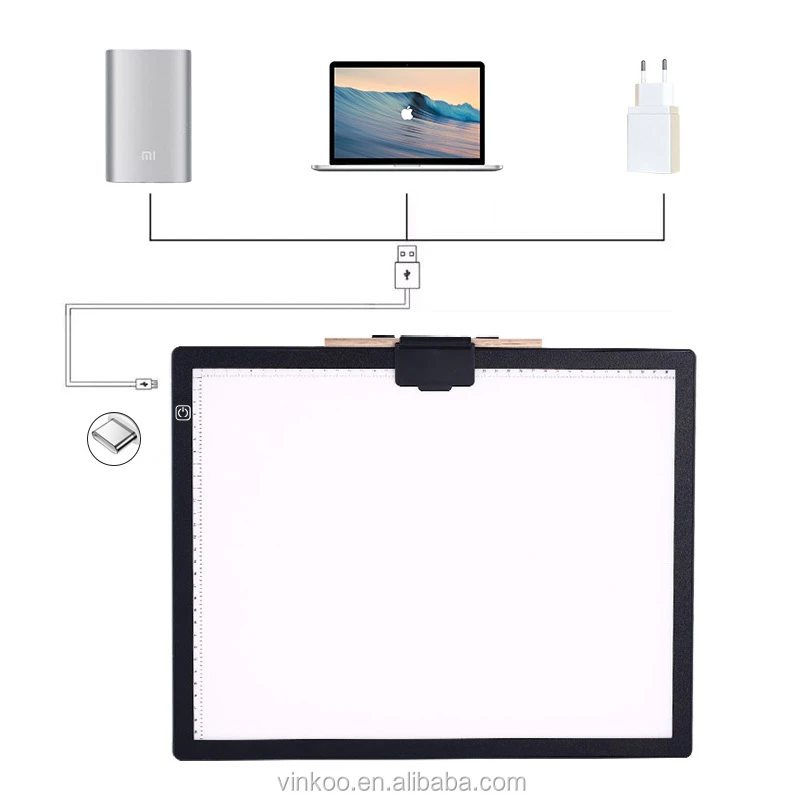 New Model A3 Led  Light Pad Tracing Box Drawing Board Acrylic Pad with Solid Magnet Clip