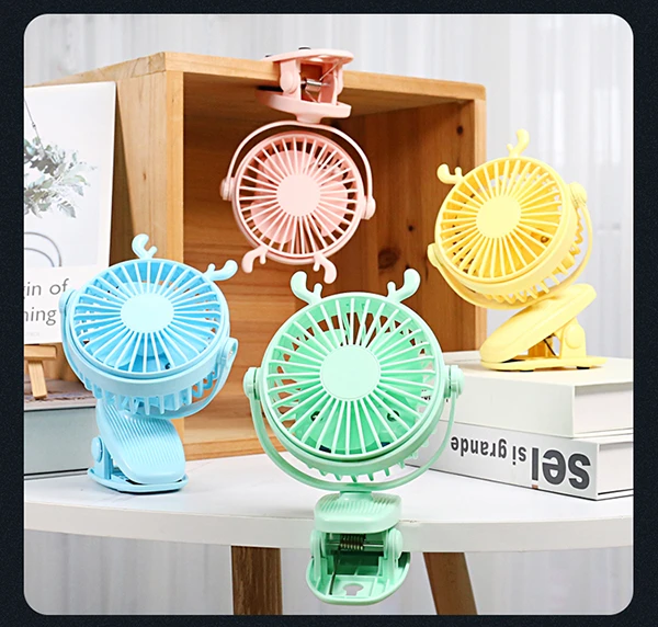 NEW Multifunction Deer clip charging led fan with colorful lights
