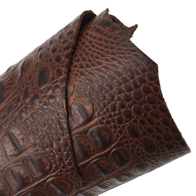 New price crocodile embossed pattern real leather lizard embossed pattern genuine leather