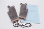 New Product Cute Cartoons Ear Plush Winter Gloves Adult Warm Knitting Mittens Gloves