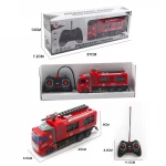 New remote control 4ch rc car engine rescue fighting plastic fire truck toys