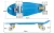 Import New single warping board PP material plastic skateboard hot sale 22 inch four wheel small fish board skateboard from China