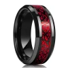 New style stainless steel carbon fiber dragon piece ring popular ceramic jewelry wholesale