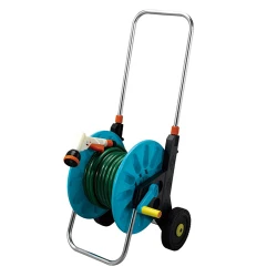 Newly design detachable plastic two wheels trolley garden cart high irrigators pressure washer hose reel