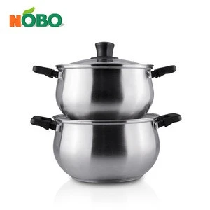 NOBO New Drum Shape Practical Stainless Steel Stock Pot/Cooking Pot with Bakellite Handle