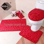 Non Slip Microfiber Printing 3Pcs Bath Mat Sets,Memory Foam Toilet Mat/Memory Foam Bath Mat