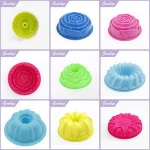 Non-Stick Wholesale Baking Silicone Blue Rose Cake Molds