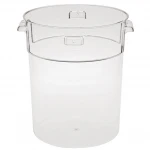 NSF Listed Clear Plastic Storage Container Polycarbonate Round Container 15L Hard Plastic Bin