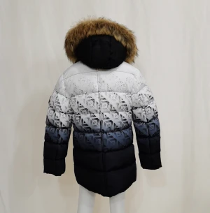 OEM Custom Printed Hooded Winter Coat Mens Polyester Puffer Padded Jacket men coat