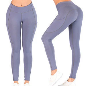 OEM Women Sportswear 86 Polyester 14 Spandex Leggings With Pockets