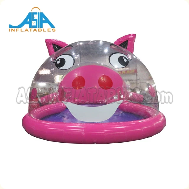 Outdoor Mobile Pink Pig Inflatable Ocean Ball Paradise Inflatable Ball Pit Park