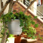 Outdoor stackable plastic hanging planter vase pots