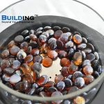 Outdoor/Indoor Round Gas Propane Tabletop Fireplace/Fire Pit With Glass Cover