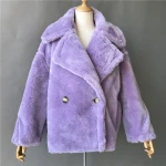 Oversize Women Long Sleeves Jacket Lamb Wool Coat Sheep Shearling Fur Coat Short Teddy Fur Jacket