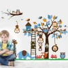 Owl monkey tree squirrel wall sticker for kids art decoration bedroom living room children wall murals waterproof removable