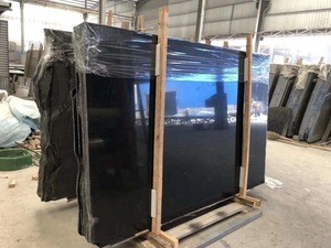 Own quarry beautiful jet black granite for wall and floor covering/coungtertop