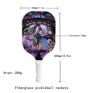 Paddle Pickleball PP Honeycomb Custom Logo 10mm Thick Fiberglass Pickleball Pickleball Paddle