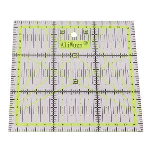 Patchwork ruler 150*150*2mm Drafting Supplies Acrylic black Scale Office School Straight Ruler Clothing proofing ruler