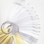 50pcs Round Head Nail Color Chart Holder Tools Clear Natural Color Nail Art Tips Display Fan Board