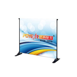 Pdyear trade show fabric adjustable portable advertising display screen custom printed graphic wall telescopic backdrop stand