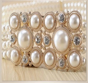 Pearl Rhinestone Elegant Ladies Buckle Button Waist Chain