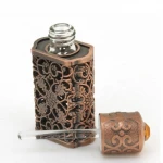 Perfume Bottles Supplier Carved Metal Fine Oil Decor Fragrance Bottle Rectangular Empty Fancy Refill Travel 3ml Perfume Bottle