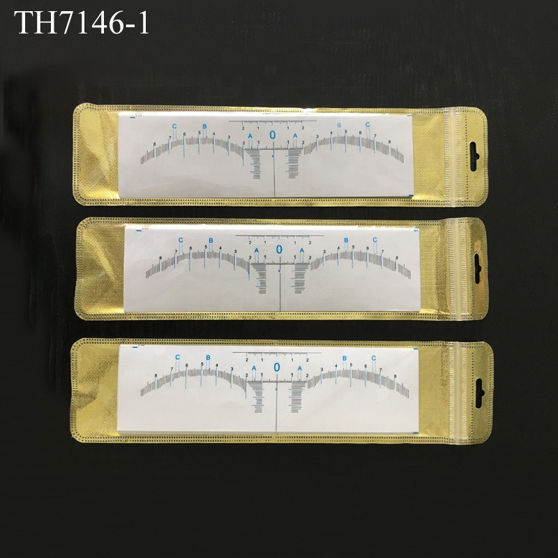 Permanent Makeup Measuring Tool Wholesale Blue Color Microblading Eyebrow Tattoo Ruler Stencil Disposable Eyebrow Ruler Sticker
