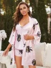 Pijamas Pyjama Set Piyama OEM ODM Satin Sleep Wear Sets Sexy Robe Bathrobe Sets Womens Sleepwear