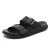 Import PINNIP Chocoo Anti-slip Casual Sandals Black Cow Leather Hand-sewn Mark Stitching for Men Slipper from China