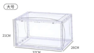 Plastic shoe box Transparent plastic shoe box with side opening magnetic door basketball shoe display cabinet