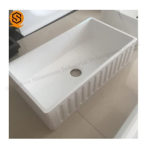 popular design matt white / unique shape glossy white kitchen sink