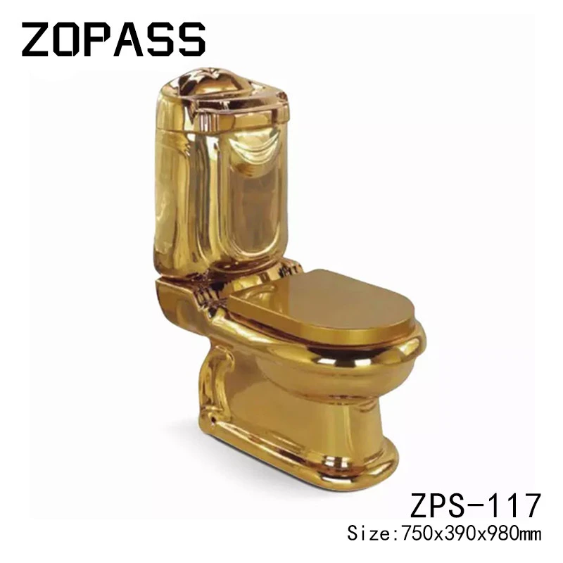 Popular high quality factory wc luxury ceramic sanitary ware golden toilet gold plated toilet