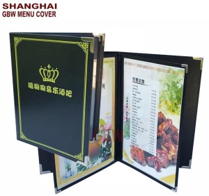 Price competitive wholesale high quality menu, hotel menu cover, eco-friendly restaurant menu covers