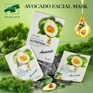 Private Label Avocado Face Mask Moisturizing and Hydrating Cotton Sheet for Female Skin Care Promotes Sleep Facial Mask