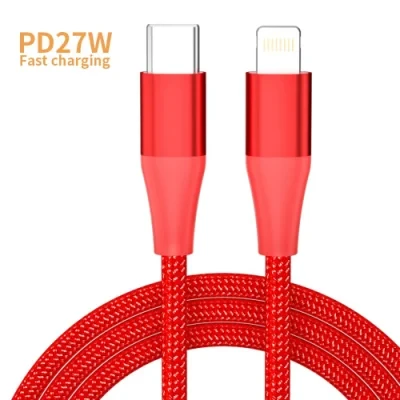 Private Label Factory New 1m/2m/3m Gray TPE iPhone Lightning Cable USB Type C to Lightning Cable for MacBook iPad Pd 27W Fast Charging Cable