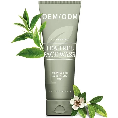 Private Label Korean Cosmetics Skin Care Whitening Face Cleanser Refreshing Tea Tree Face Wash OEM