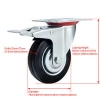 Professional Factory Flat Industrial  Rubber Caster Wheel With Brake