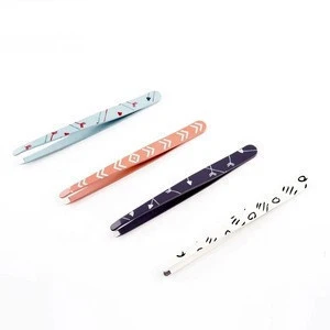 Professional Stainless Steel Colorful Paper Coating Manicure Tweezer