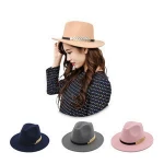 promotion womens mini wide ribbons fedora hat custom logo band