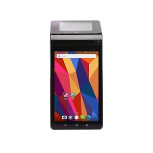 PT7003 Android 7&#39;&#39; main screen+3.5&#39;&#39; dual touch screen all in one pos system with printer
